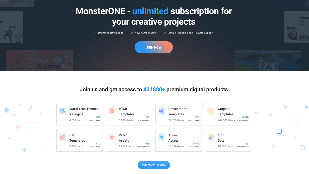MonsterONE - Ultimate Envato Elements Alternative